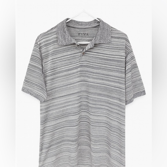 Riva Other - Riva Men's Size XL Blue Striped Golf Polo Shirt Dry-Fit PGA Athletic Casual.